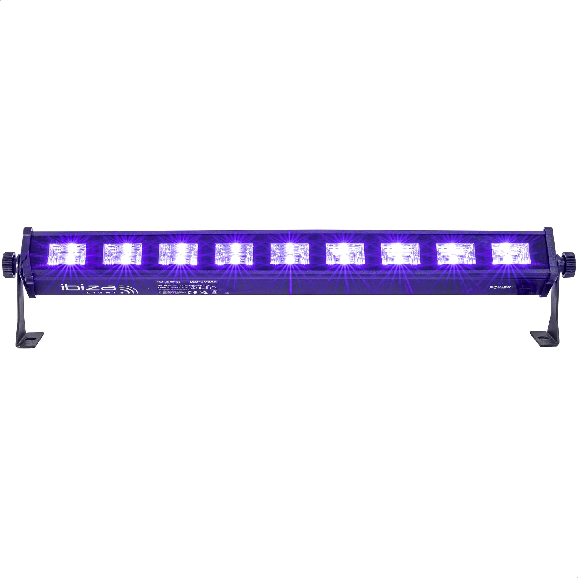 Ibiza - LED-UVBAR - UV effect bar with 9 LEDs of 3 W each, black light - Black