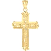 Jewels By Lux 14Kt Yellow Gold Unisex Cross Pendant Religious Charm