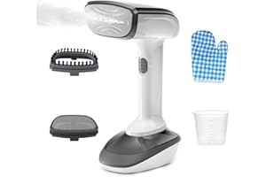 QUUEJENL Steamer for Clothes - 2-in-1 Ironing & Wrinkle Remover, 1200W Clothes Travel Steamer, Upgraded Large Capacity 300ML Water Tank, Suitable for 120V Countries (White)