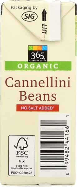 365 EVERYDAY VALUE, ORGANIC CANNELLINI BEANS NO SALT ADDED, 13.4 OUNCE