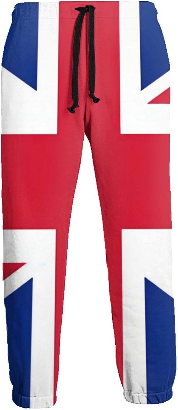Men's Women'sweatpants,Drawstring Pants，Union Jack Flag