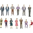 13PCs Tiny People Figures, 1:50 Scale Model Train People Hand Painted Model Trains Architectural O Scale Miniatures Figures f
