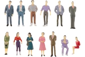 13PCs Tiny People Figures, 1:50 Scale Model Train People Hand Painted Model Trains Architectural O Scale Miniatures Figures f