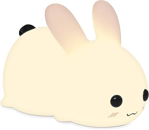 navaris lampara led infantil de conejo luz nocturna de silicona sin bpa conejito luminoso recargable para bebe iluminacion con luz regulable