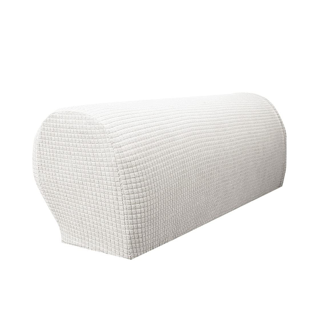 Xlabor Waterproof Armrest Covers Set of 2 Adjustable Spandex Non-Slip Armrest Protectors Arm Caps for Chair Sofa Armchair Couch White