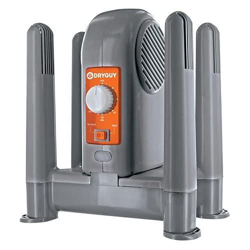 DryGuy Force Dry DX - Shoe, Boot, Garment & Gear Dryer - Convection Heating with Quiet Forced-Air Central Blower - 4 Drying Ports w/2 Extensions - Dries in 1-3 Hours - Heat/No Heat Switch & 3-Hr Timer