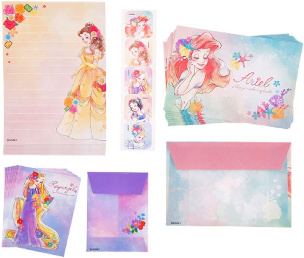 Amazon Co Jp ディズニープリンセス アリエル ラプンツェル ベル シンデレラ 白雪姫 レターセット 手紙 文房具 グッズ おもちゃ