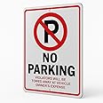 No Parking Sign - 8x12 Aluminum Do Not Park Here Sign - Do Not Block Driveway
