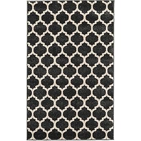Unique Loom Trellis Collection Modern Morroccan Inspired with Lattice Design Area Rug, Rectangular 3' 3" x 5' 3", Black/Beige 61vWTIFsDYL