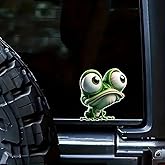 Funny Frog Car Window Decal, Large 5.5 x 4.9 inch Vinyl Sticker for Vehicles, Laptops, Walls