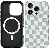 Obbii Compatible with iPhone 16 Pro Case [Compatible with MagSafe] -Shockproof Protective Slim Soft TPU Cover Phone Case (Checkerboard, iPhone 16 Pro 6.3 inch)