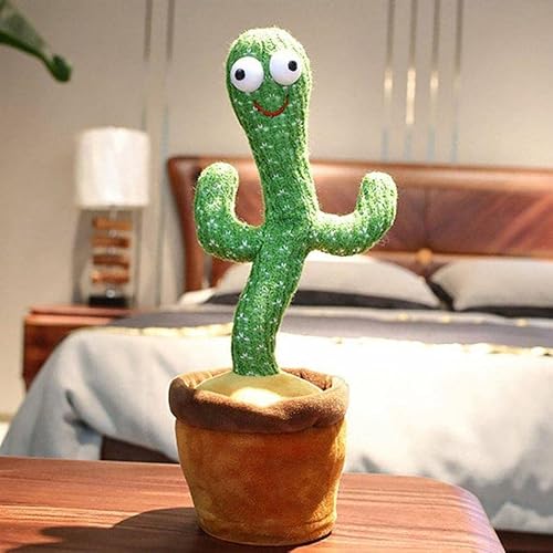 Dancing Talking Cactus Plush Toy For Kids – Sings 120 Songs, Mimics Voice, Lights Up – Green