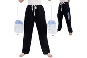 YINGXUE Catheter Leg Bag Pants, Urine Bag Holder Pants for Men/Women, Double Zippered Pockets Holding 2000ml Catheter Bags