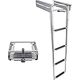 White Water Marine Boat Under Platform Telescoping Ladder with Bracket (3 &amp; 4 Step)
