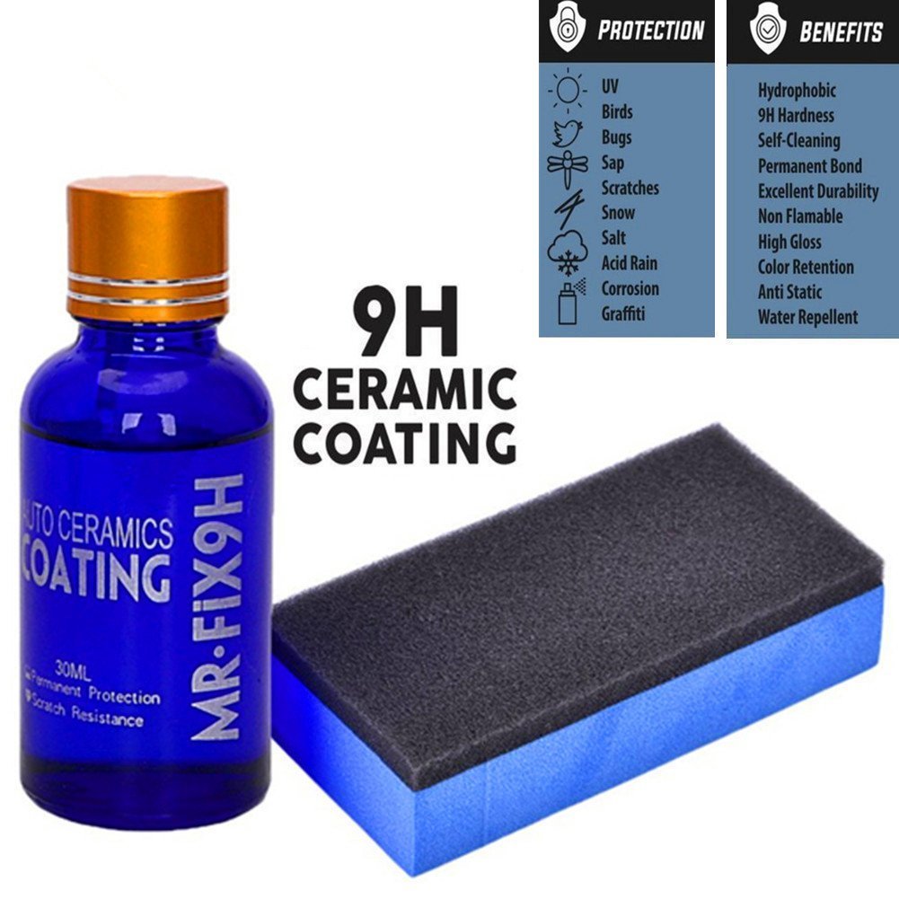 blue--net Car Ceramic Coating 9h Car Ceramic Coating Kit Anti-Scratch Car Polish Car High Gloss Ceramic Coat Auto Detailing Glass Coat Care Super Hydrophobic Glass Coating 30ml 5PCS