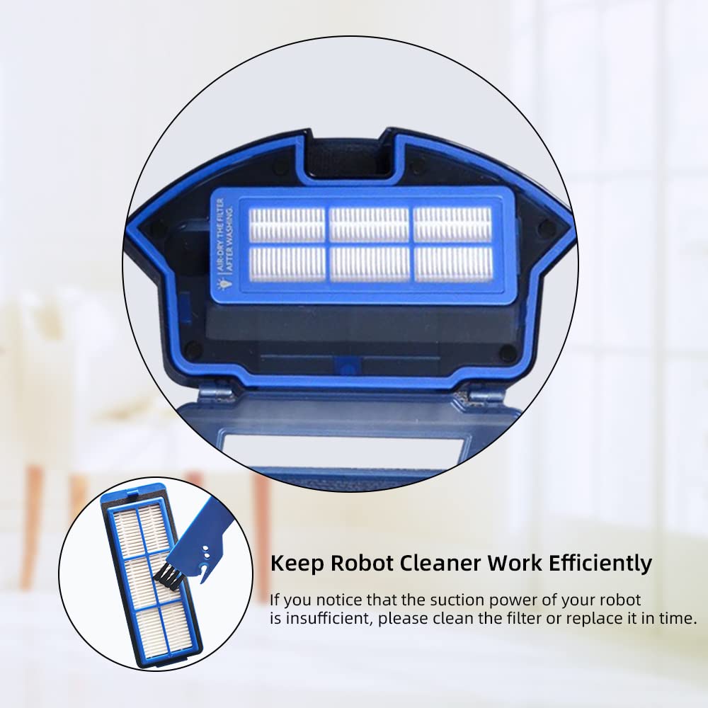 Spare Accessories Compatible for eufy 11S Max, G30, 30C Max, 15C Max, G32 Pro, Robotic Vacuum Replacements: 1 Roller Brush 6 Side Brushes 5 Unibody Filter 𝙉𝙊𝙏 𝙛𝙤𝙧 𝟏𝟏𝐒 / 𝗚𝟯𝟬 𝗛𝘆𝗯𝗿𝗶𝗱
