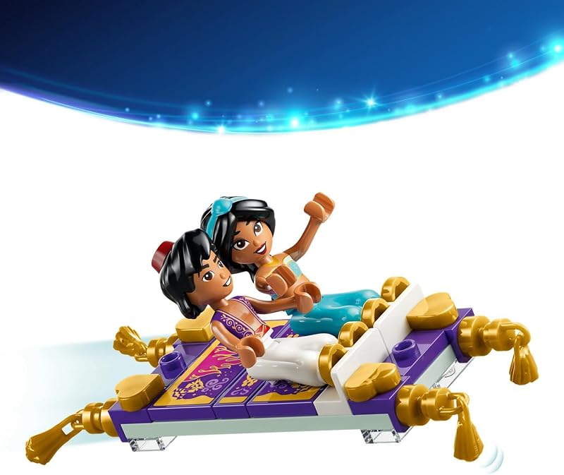 ǀ Disney Princess Jasmins Schmuckkästchen - Aladdin Set mit 2 Mini-Puppen, 2 Ringen und Dschinn Lampe - Zimmerdeko - Geschenk für Mädchen ab 6 Jahren und Fans - 43295