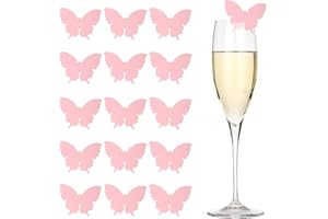 PATIKIL Butterfly Drink Tags, Acrylic Wine Glass Charms Reusable Drink Markers for Party Wedding Birthday Events Accessories