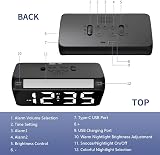 Netzu Alarm Clock Bedside with Night Light Dual Alarm USB Charger 12/24h view 7