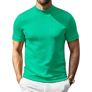 Compression Turtle Neck Shirt Men Short Sleeve Baggy Crew Neck Pullover Mock T Shirts Turtleneck Casual Undershirts