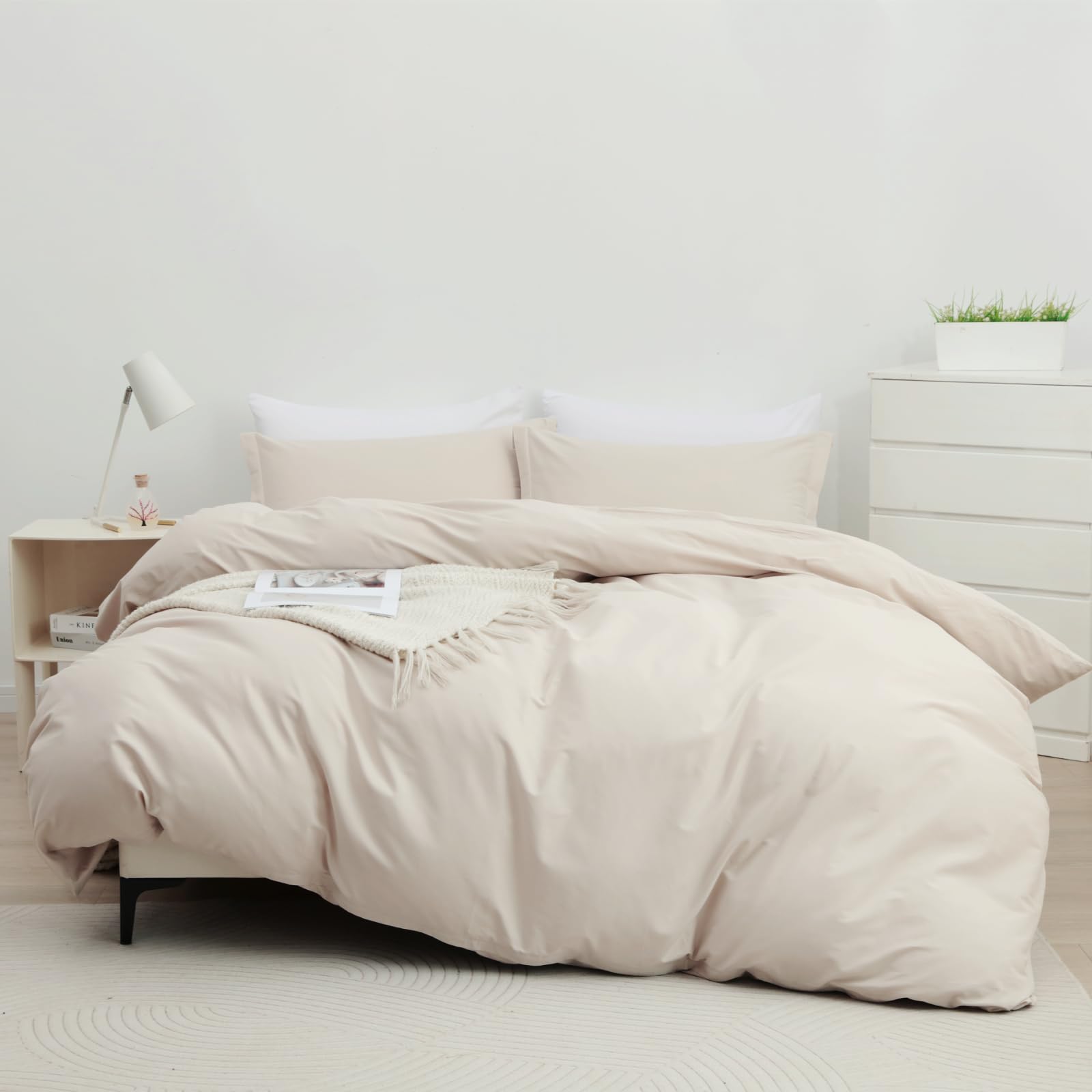 Copripiumino King Size OAITE 100% Cotone Floreale Rosso - 3 Pezzi Con 2 Federe - 2