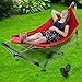 Portable Hammock with Stand-Folds and Fits into Included Carry Bag for Easy Travel-Perfect for Backyard, Pool, Beach, Hiking by Pure Garden -Red