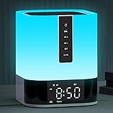 White Noise Sound Machine Alarm Clock with Bluetooth Speaker, 48 Night Light, 16 Soothing Sounds for Baby Adults Sleeping & Kids Bedroom, Bedside Lamp with Clock, Gift Ideas for Teenage Boys Girls