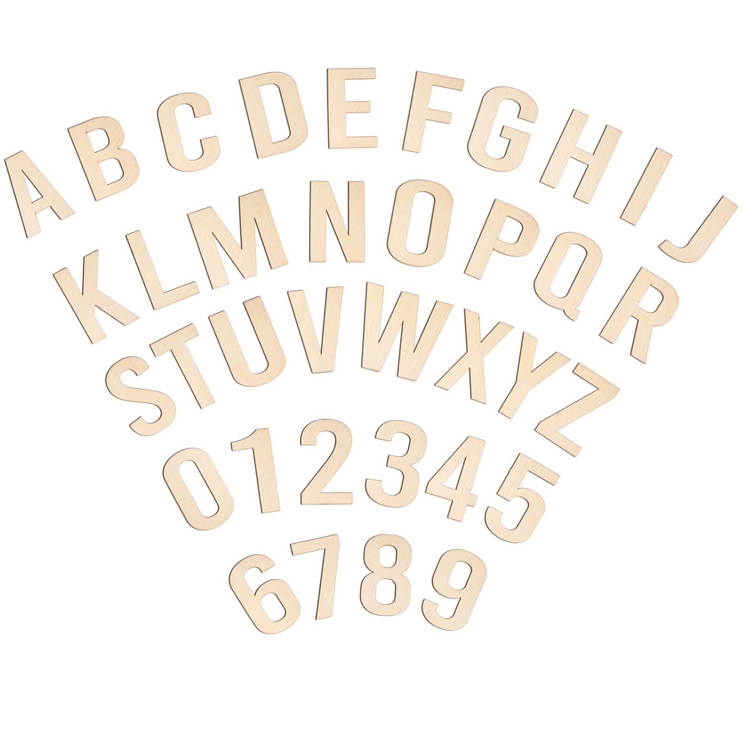 108 Pcs Wooden Letters 4 Inch for Crafts, Small Wood Alphabet Letters and Numbers Unfinished Wooden Letters Cutouts for Painting DIY Project Wall Decor Nursery Room Home Decorations