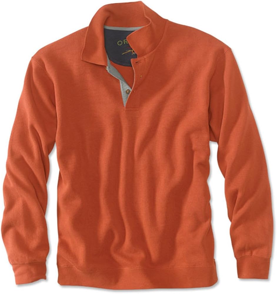 Orvis Men's Signature Softest Polo Sweatshirt, Fall Orange, XX Large at