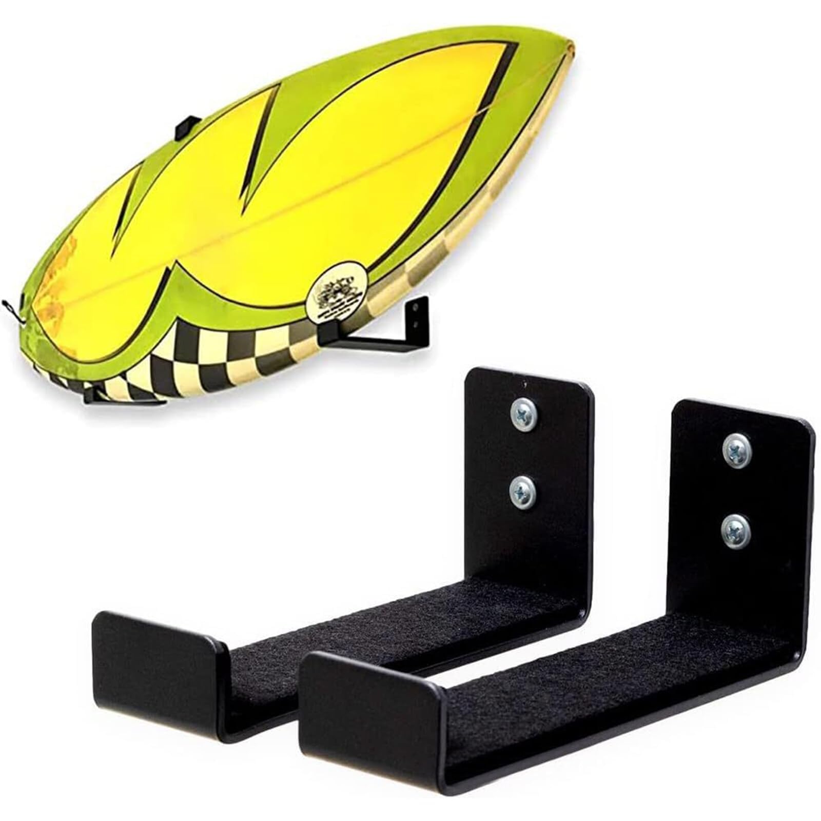 LEMLIT Surfboard Display Wall Rack - Secure Surfing Board Wall Mount Storage Holder Ideal for Surf Paddle and Surfboard Storage