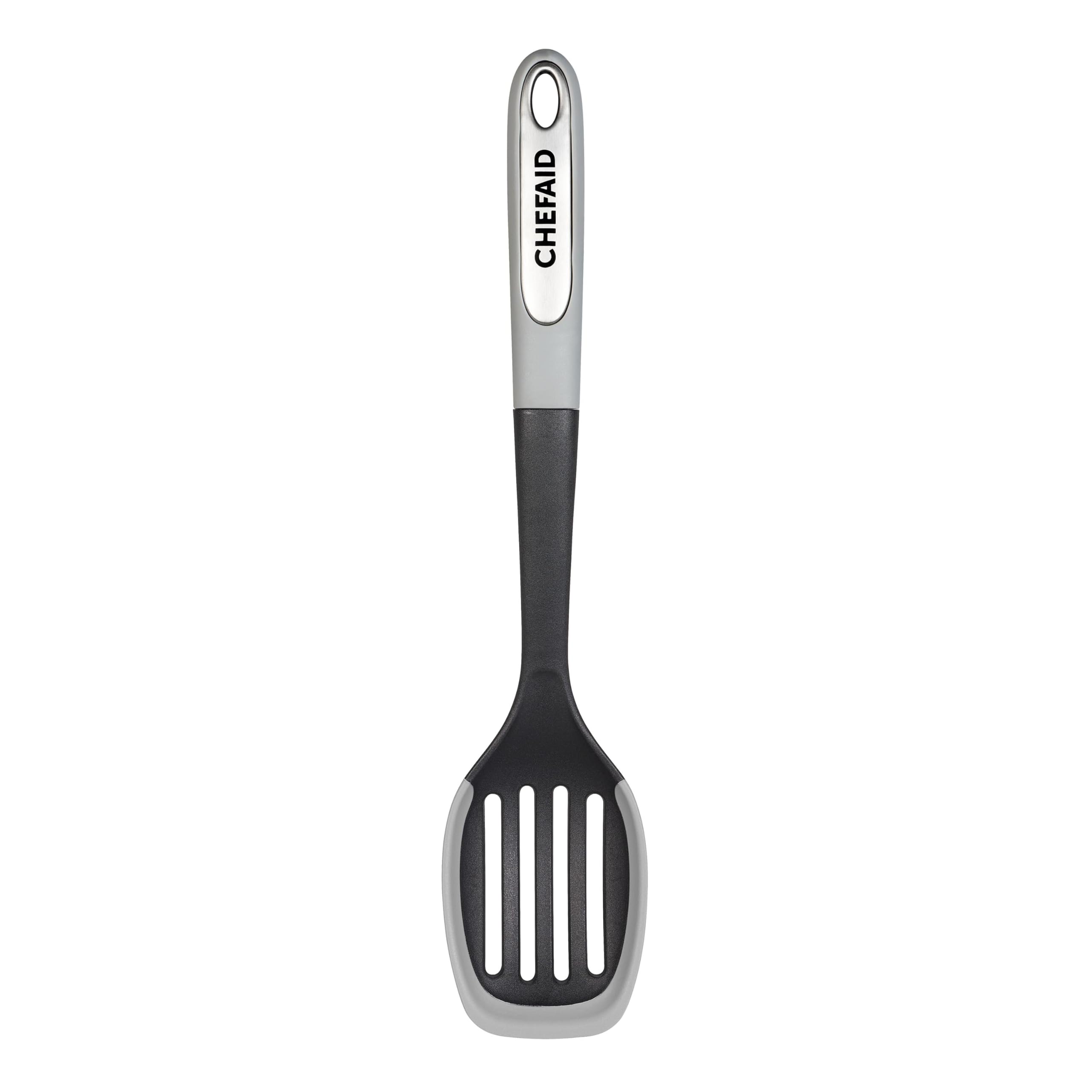 Chef Aid Nylon Slotted Spoon, Essential Kitchen Utensil, Non-Slip Grip Handle, Non-Stick Safe, BPA Free
