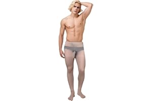 Sekexi Mens Ultra Sheer Pantyhose Seamless Pantyhose 10D Mens Nude Underwear Male Stockings Lingerie Halloween Cosplay