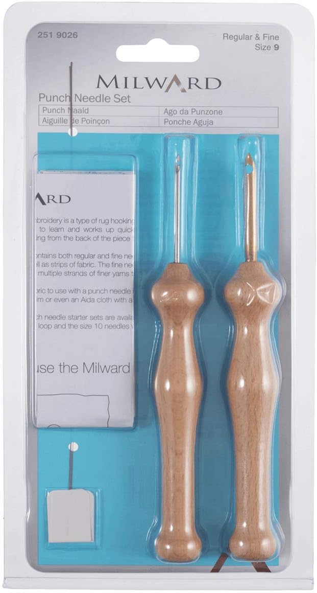 MILWARDS 2519026 Punch Needle Set: Size 9: Regular and Fine, Natural, 9
