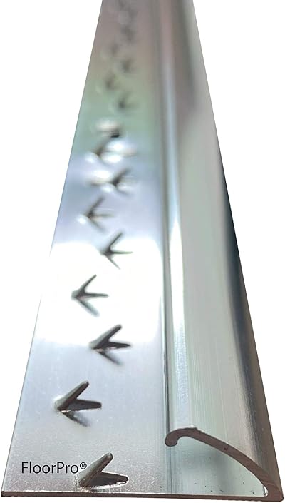 FloorPro Carpet to Vinyl Lino Threshold Strip Doorway Trim Silver Metal Single