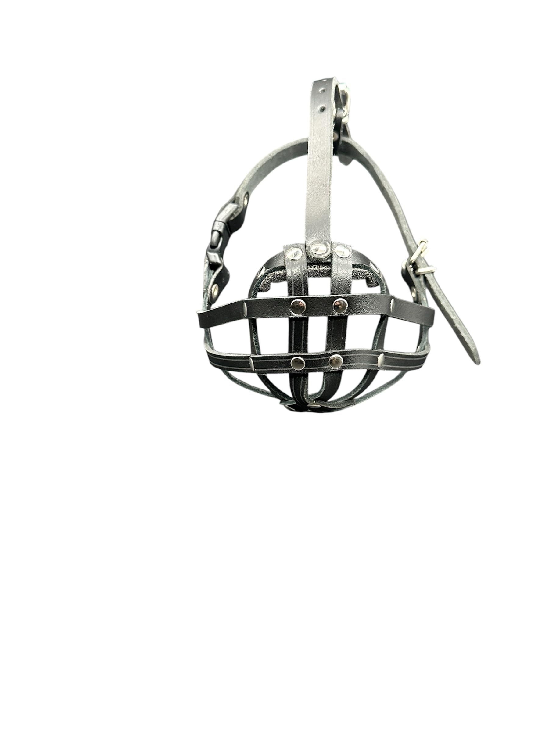 L&J Pets Uk Leather Dog Muzzle for Shih Tzu and other flat face short snout dog's (M1, Black Leather)
