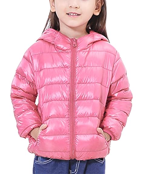 HAPPY CHERRY Kinder Junge Mädchen Ultraleichte Daunenjacke mit Kapuze Unisex Kinder Winterjacke Herbst Winter Jacket Warme St