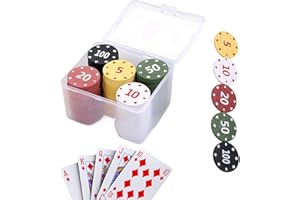 Numbered Poker Chips,Numbered Colored Game Supplies with Case | Professional Poker Chips | for Home Travel Display Tournament