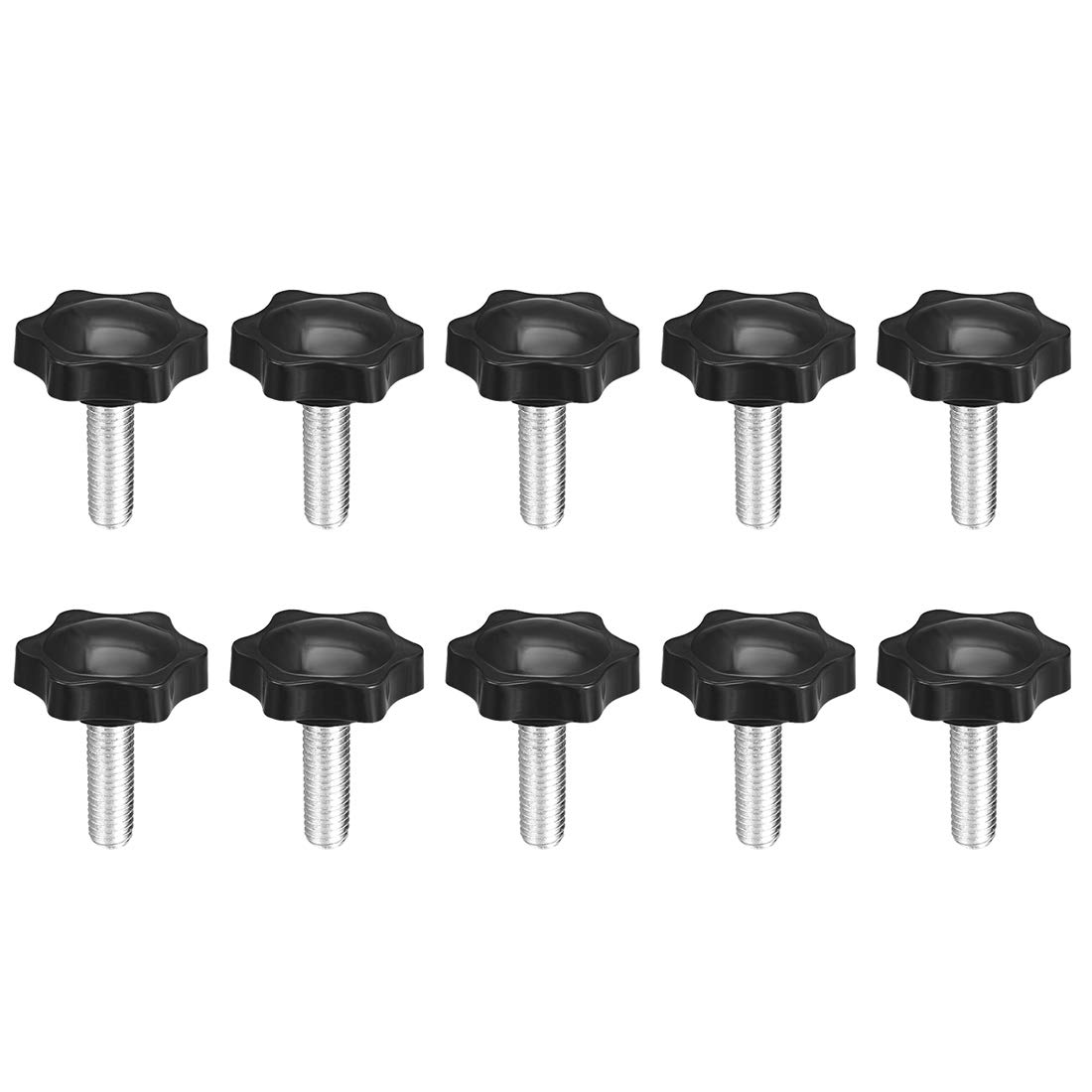 uxcell Clamping Screw Knob, 38mm Dia Plum Hex Shaped Grips Star Knob M8 x 20mm Male Thread, 10pcs