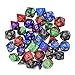 EBOOT 35 Pieces Polyhedral Dice Double-Colors Polyhedral Game Dice for RPG Dungeons and Dragons Pathfinder with 5 Pack Black Pouches, 5 Sets of d20, d12, 2 d10 (00-90 and 0-9), d8, d6 and d4
