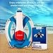 MYTHQUATE Full Face Snorkel Mask - Foldable Tube Easy Breath Anti-Fog Anti-Leak - 180° Panoramic Viewing Area - Ideal for Adults Youth Swimming Snorkeling Diving and Scuba with eBook Guide