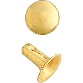 Tandy Leather Rapid Rivets Small Brass Plate, 100 Pack | Easy-to-use metal rivets for simple installation by beginners and leathercrafters with standard rivet setters and mallets.