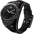 Sjiangqiao Leather Bands Compatible with Garmin Fenix 6X/6X Pro/5X/5X Plus/3/3 HR/Sapphire/D2/Foretrek 601/701/Quatix 3/Tactix Bravo/Descent Mk1 Smartwatch, 26mm Quick Fit Genuine Leather Cuff Band Strap for Men Women