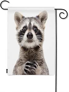 Amazon.com : Moslion Raccoon Garden Flag Animal Portrait Funny Raccoon