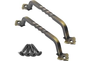 OVOV 2 Pack Barn Door Pull Handle Hardware for Wooden Garden Gate Shed Cabinet Door (Bronze)