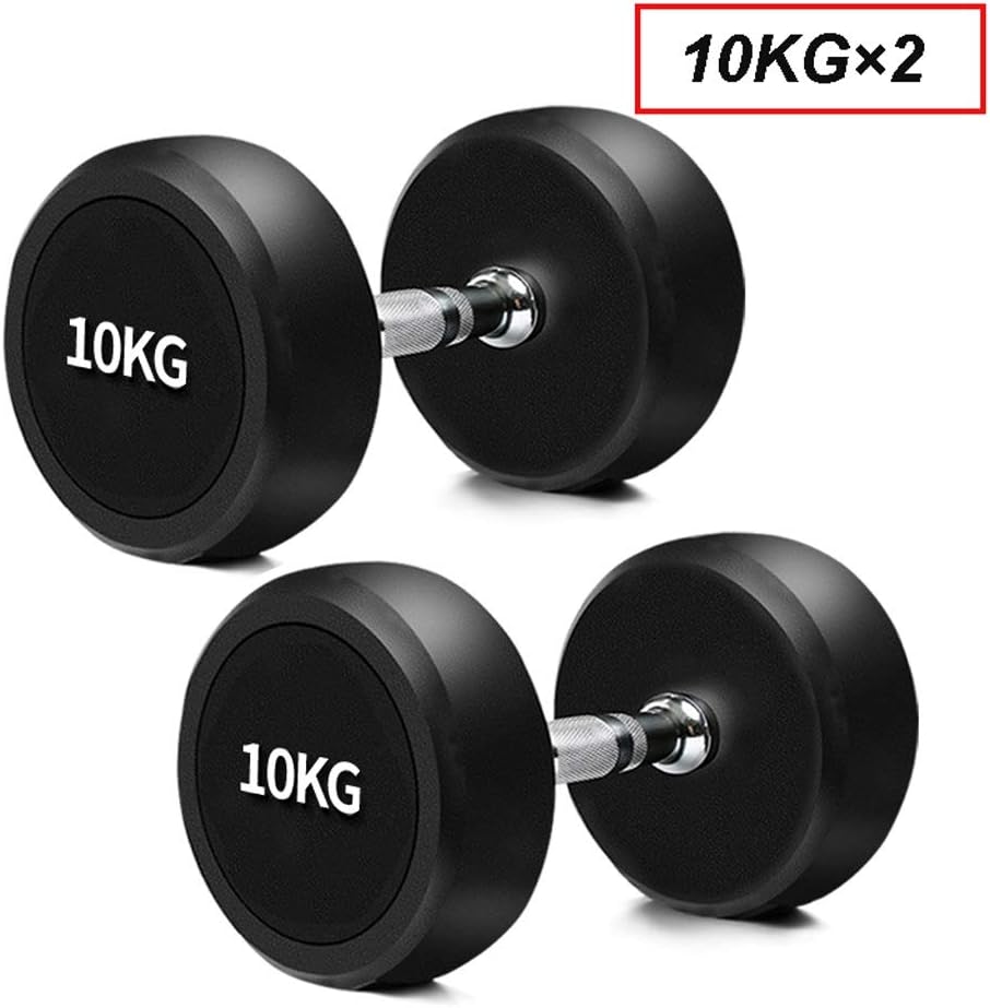 Exercise & Fitness Dumbbells Barbell Rubber Coated Dumbbell with Non-slip Handle Commercial Gym Dumbbell Home Fitness Equipment, Black, Pair Training dumbbell