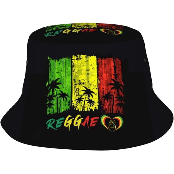 Bob Unisexe Love Music Reggae Rasta - Chapeau Cloche Été Plage Voyage, Taille Unique, Imprimé Coloré