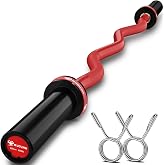 GUQUAN Olympic EZ Curl Bar, 2 Inch 4ft Barbell for Home Gym Weight Bar | 400 LBS Weight Capacity, Preacher Curl Bar for Biceps, Hip Thrusts &amp; Squats, Durable Olympic Weightlifting Bar