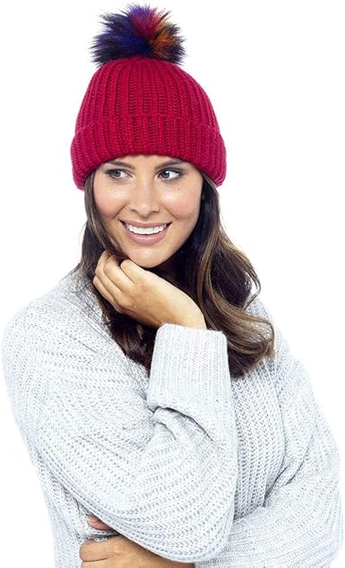 ladies red beanie hat
