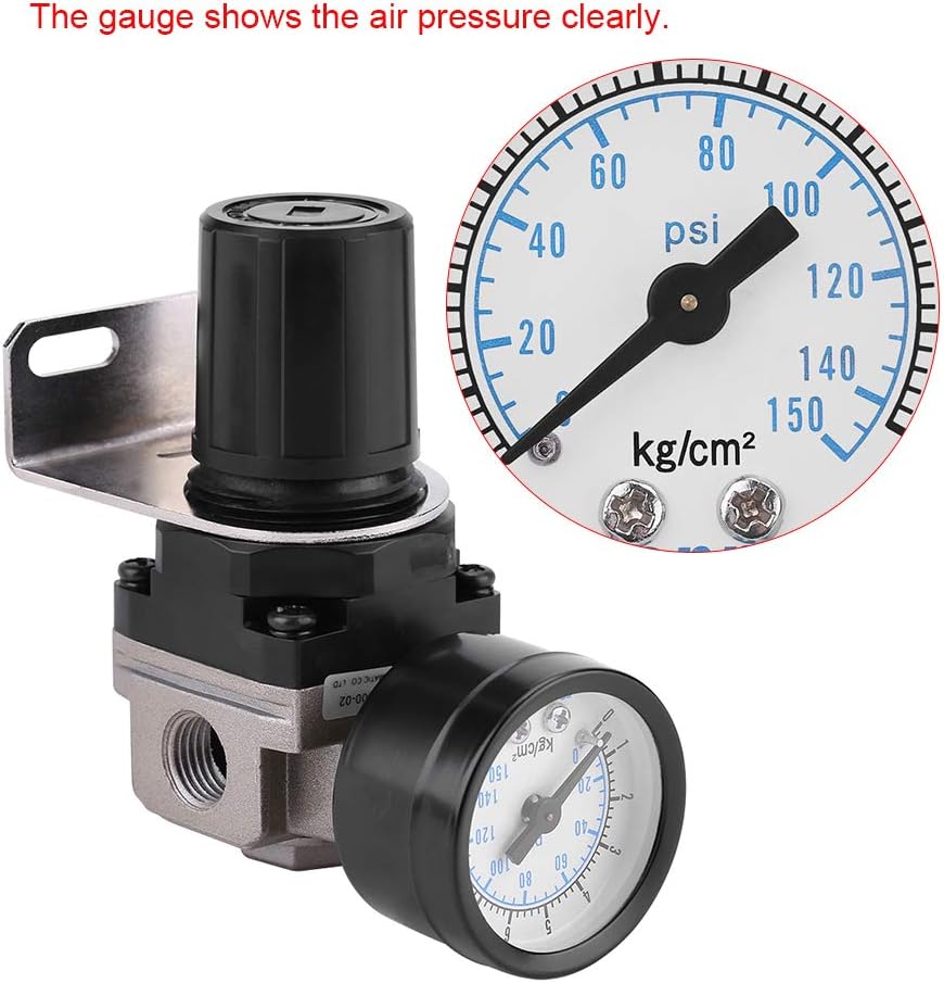 Pneumatic Air Pressure Regulator, Adjustable Air Pressure Compressor Control Valve Gauge G1/4 Connection, Popular, Default - Image 4