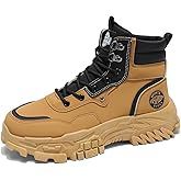 Yebonsho Men's High Top Fashion Sneakers,Casual Athletic Walking Shoes,Round Toe Lace-Up Shoes,Breathable Non-Slip Hiking Boots for Men
